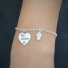 Engraved heart bracelet with elements