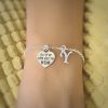 Engraved heart bracelet with elements