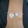 Engraved heart bracelet with elements