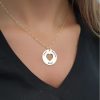 Personalized necklace circle and heart