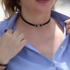 Leather black choker