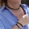 Leather black choker