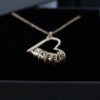 Heart Necklace Engraved Beads