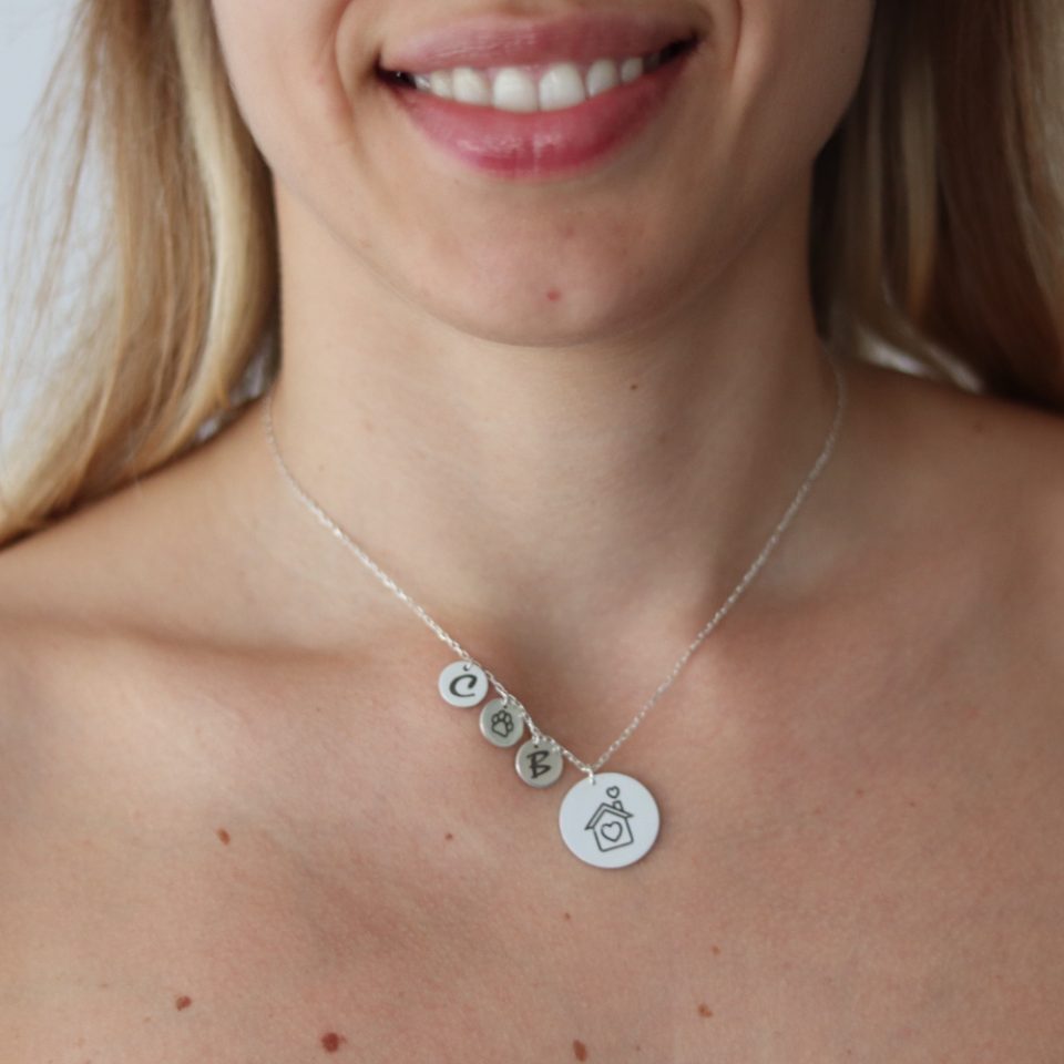 Necklace with coins pendants for engraving