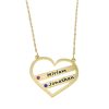 Engraved striped heart necklace