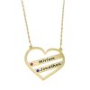Engraved striped heart necklace