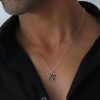 Chai necklace black stones