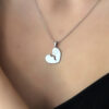 Broken heart David star necklace