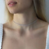 Fine tennis choker in silver