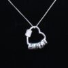 Tube Heart Necklace with Beads for Engraving